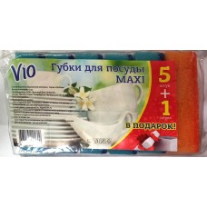 Губки для посуды VIO maxi 5шт+1шт